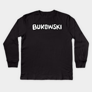 hand lettering Writer Name: Charles Bukowski Kids Long Sleeve T-Shirt